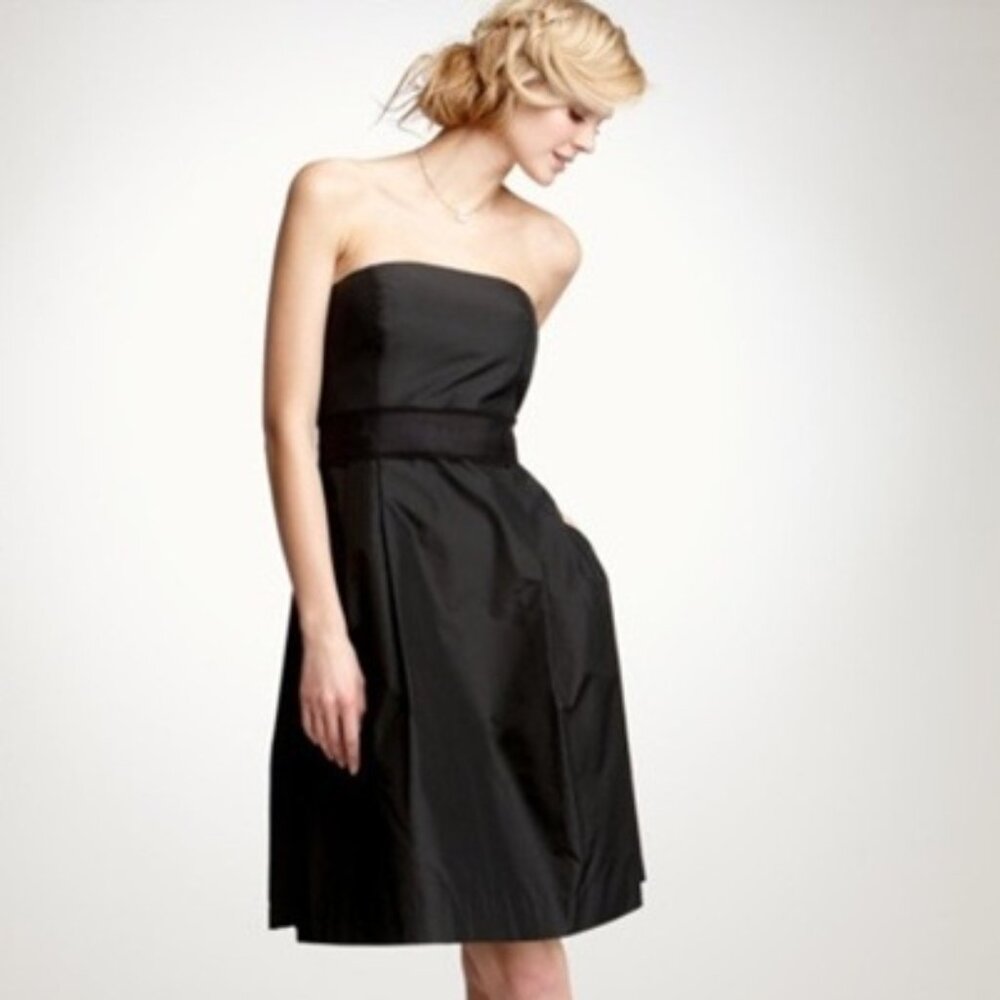 Black Satin Strapless Dress – Old Hollywood Classic Cocktail Size. 6 Like New